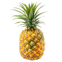 Wall Mural - Tropical Treat: A vibrant, ripe pineapple, showcasing its spiky green crown and textured, golden exterior, offers a refreshing burst of tropical flavor.