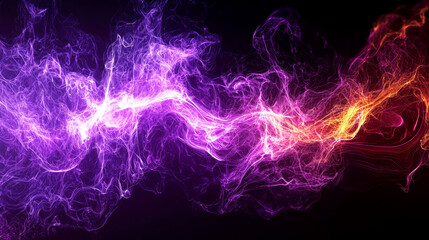 Wall Mural - Fiery Abstract Energy: Purple and Orange Cosmic Flow