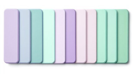 Poster - Pastel Colored Rectangular Objects Arranged in a Row