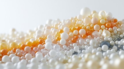 Poster - A Collection Of White Orange And Gold Spheres