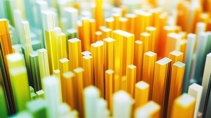 Poster - Abstract Golden Yellow Green Geometric Columns