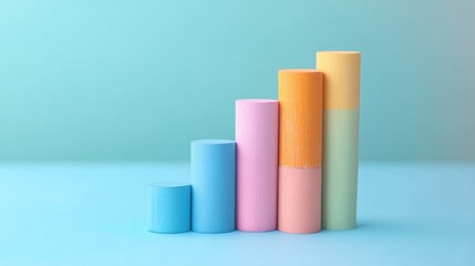 Poster - Colorful Cylinders Arranged In Ascending Order