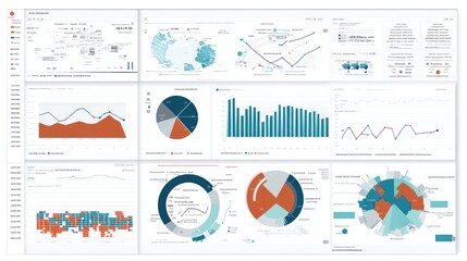 Poster - Data Visualization Dashboard Showing Various Charts And Graphs