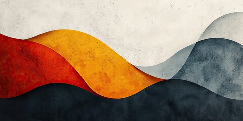 Aufkleber - An abstract minimalist design presents a harmonious arrangement of simple shapes and forms, utilizing a restrained color palette to evoke elegance and clarity in the comp