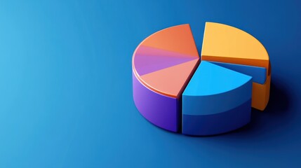 Poster - Colorful Three Dimensional Pie Chart Data Representation