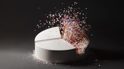 Poster - Colorful Confetti Exploding From Pie Chart