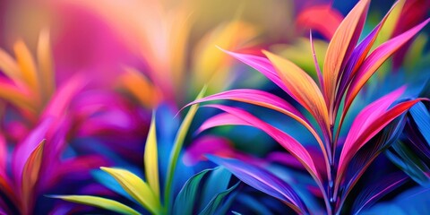 Poster - Colorful flower with a green stem