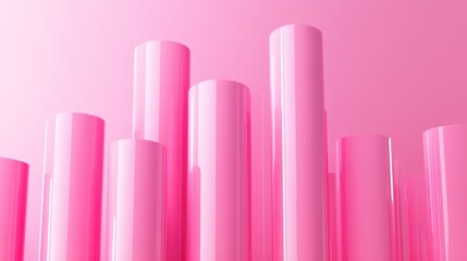 Poster - Pink Cylinders Abstract Background Design
