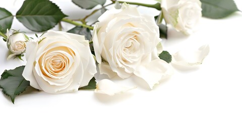 Poster - white rose on white background