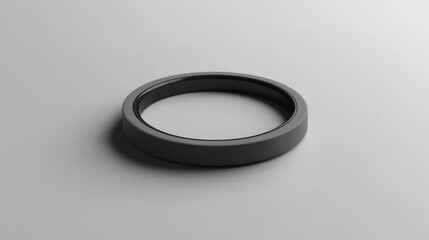 Poster - A grayscale image shows a simple dark grey ring