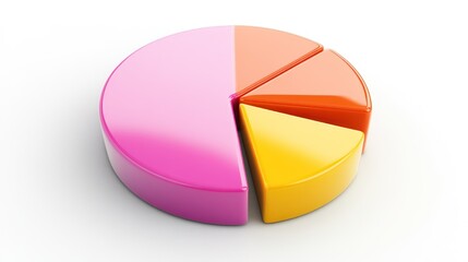 Poster - Colorful three dimensional pie chart graphic representation