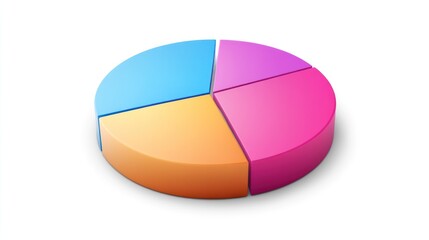 Poster - Colorful Three Dimensional Pie Chart Data Representation
