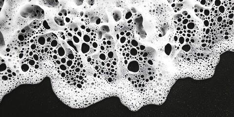 Poster - Black and white photo of a wave with white foam