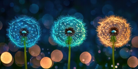 Poster - Three flowers with different colors are shown
