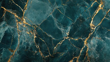 Aufkleber - Turquoise marble texture background featuring elegant golden veins for sophisticated design and decor applications