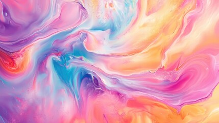 Poster - Colorful abstract digital artwork featuring a dynamic blend of hues creating a vibrant and energetic composition.
