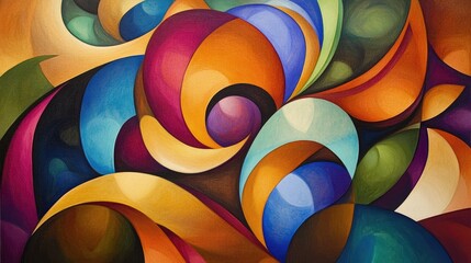 Fototapete - Colorful abstract design with dynamic brushstrokes and fluid shapes creating a vibrant visual experience for artistic backgrounds