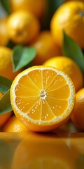 Wall Mural - A vibrant, citrusy fruit with a thick peel and juicy segments