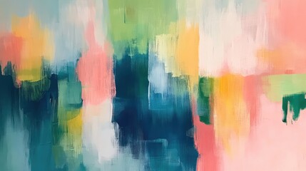 Poster - Dynamic abstract artwork with vibrant brushstrokes illustrating motion energy and emotional depth in a contemporary color palette