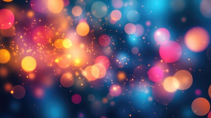 Aufkleber - Colorful abstract bokeh background with soft blurred lights and sparkles creating a dreamy vibrant atmosphere for creative design projects