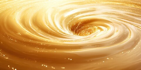 Poster - Swirl of yellow liquid with a hole in the middle