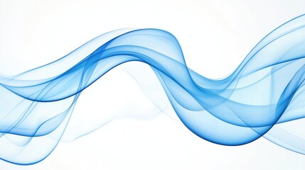 Aufkleber - Elegant Fluid Blue Waves on a Light Background for Abstract Design and Artistic Purposes