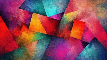 Poster - Colorful Geometric Abstract Art with Dynamic Shapes and Textures for Modern Design Projects