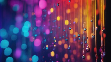 Leinwandbilder - Colorful Abstract Lights with Bokeh Effects Creating a Festive and Celebratory Atmosphere for Background or Event Themes