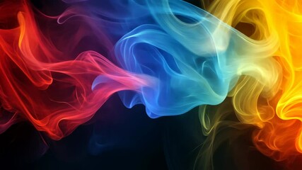 Poster - Colorful swirls of smoke create a vibrant abstract background in dramatic hues