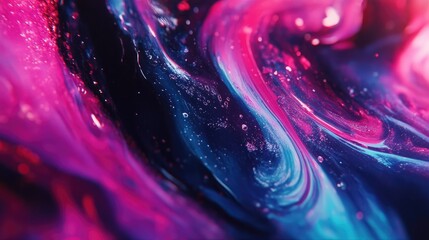 Aufkleber - Dynamic Colorful Fluid Abstract Artwork with Swirling Patterns and Textures