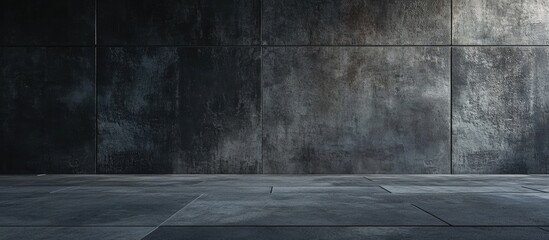 Leinwandbilder - Abstract dark gray concrete wall and floor texture with modern industrial design showcasing empty space for text or graphic elements