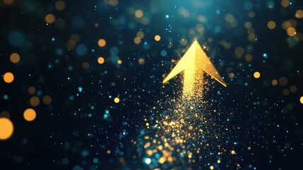 Poster - Gold arrow graphic with motion blur effect on a simple background for design and illustration purposes