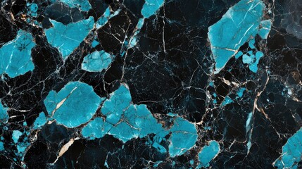Aufkleber - Turquoise and black marble natural texture background with unique patterns and vivid colors suitable for design and decoration projects