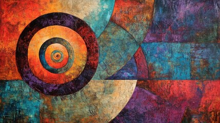 Fototapete - Colorful Abstract Swirl Artwork with Dynamic Textures and Rich Patterns in a Vibrant Palette for Contemporary Design and Decor
