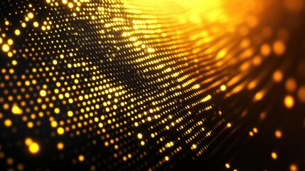 Leinwandbilder - Dynamic Golden Abstract Background with Light Patterns and Textures