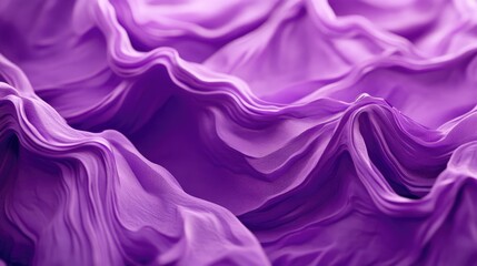 Poster - Vibrant violet purple textured fabric waves creating an abstract background design for creative projects and artistic expressions
