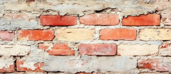 Poster - Vibrant rustic brick wall with textured surface perfect for urban decor and creative art projects