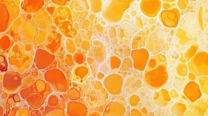 Fototapete - Vibrant yellow and orange textured surface with abstract paint splashes ideal for background design and creative projects