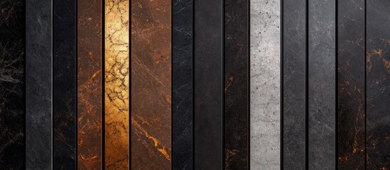 Poster - Elegant vertical marble wall design showcasing a sophisticated mix of earthy brown black and grey tones perfect for contemporary interiors