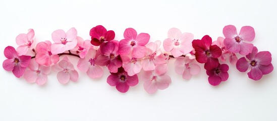 Poster - Spring flower arrangement on white background ideal for mockups artistic designs and floral presentations