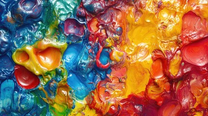 Poster - Vibrant Abstract Colorful Melted Crayon Texture for Artistic Background and Creative Design Use
