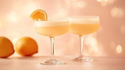 Poster - Delicate shades of cream and peach fill the vanilla sky, a picture-perfect moment worthy of a photo.