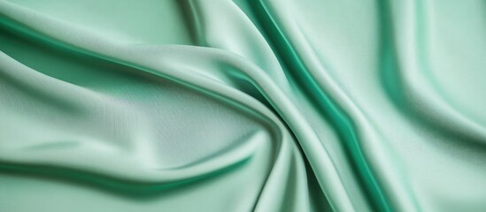 Poster - Neo Mint Smooth Fabric Texture Background for Design with Vibrant Green Tones and Ample Blank Space for Text Insertion