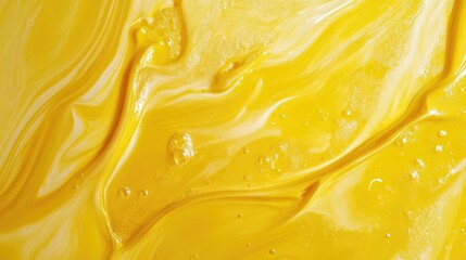 Fototapete - Vivid abstract patterns of yellow liquid creating a dynamic and flowing texture for artistic and design purposes