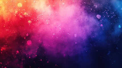 Fototapete - Dynamic Color Burst of Powder Pigments Against Dark Background for Holi Festival Celebration in Vivid Reds, Blues, and Purples