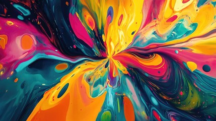 Fototapete - Colorful Abstract Swirl Art with Dynamic Shapes and Vivid Tones for Contemporary Backgrounds and Creative Projects