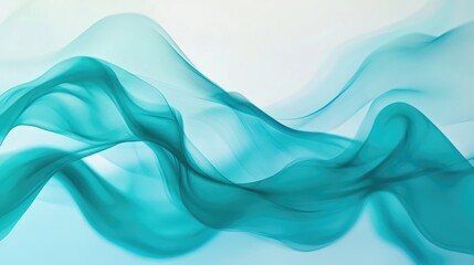 Aufkleber - Serene abstract background featuring flowing aqua and teal waves in soft and harmonious layers
