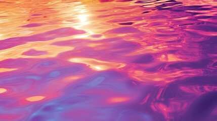 Poster - Tropical sunset reflections of pink purple and orange colors on rippling water surface for serene nature background and abstract art use.
