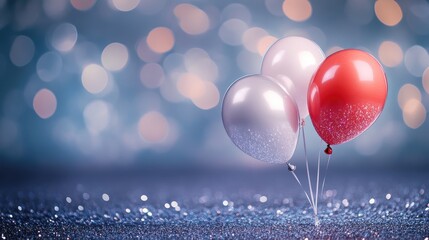 Poster - Balloons with a Sparkling Bokeh Background Celebrating Festive Moments and Celebrations