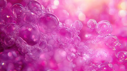 Fototapete - Colorful abstract pink soap bubble background with a dreamy and luminous texture for creative design projects.